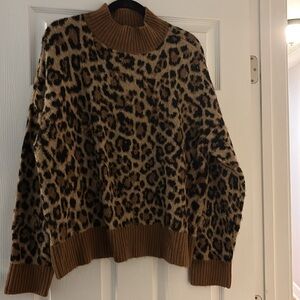 LOFT Animal Print Turtle Neck Sweater